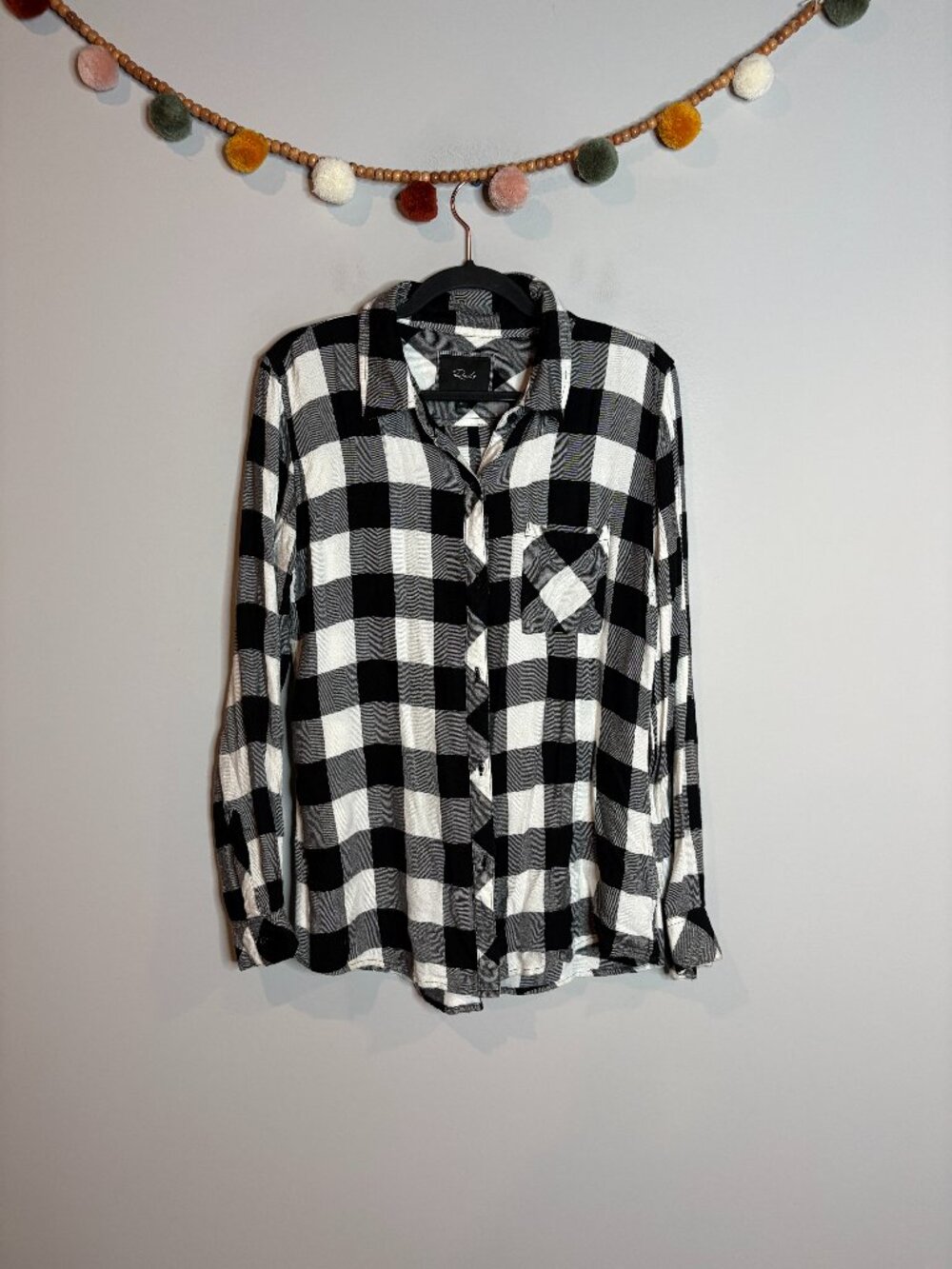 Rails black and white plaid Hunter button down flannel shirt